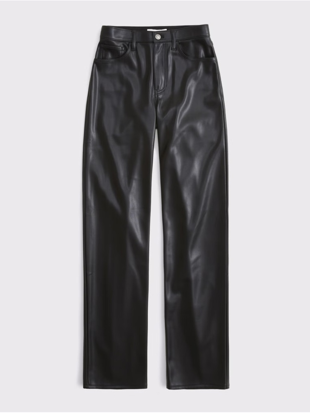 Abercrombie & Fitch 90s Straight-Leg High Rise Vegan Leather Pants